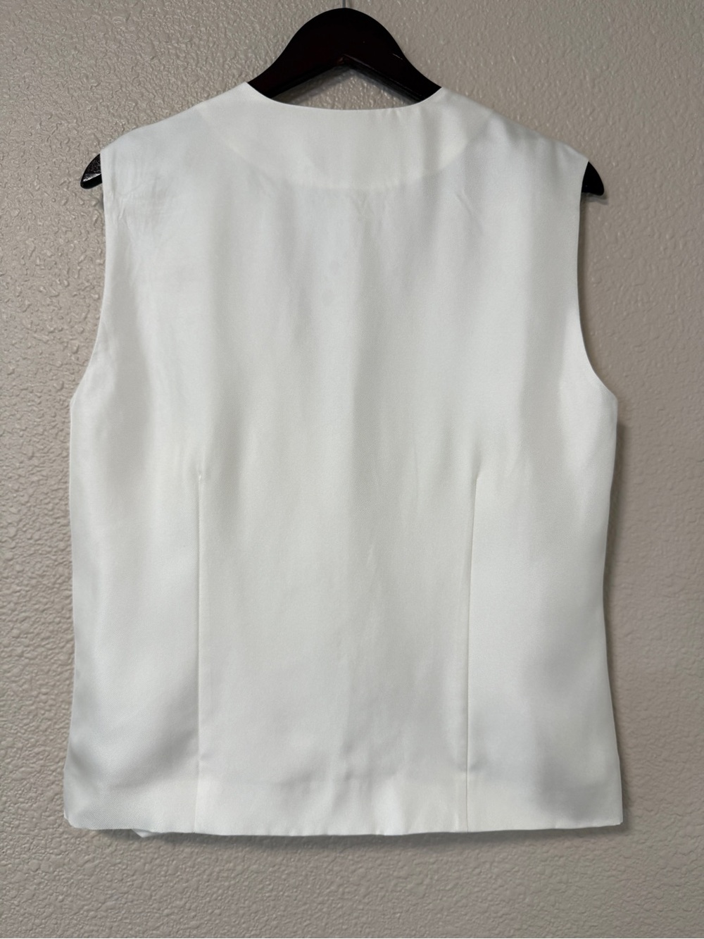Silk Laundry Twill Slouch Vest White Silk Vest Bridal Wedding Minimalist S - Picture 5 of 7